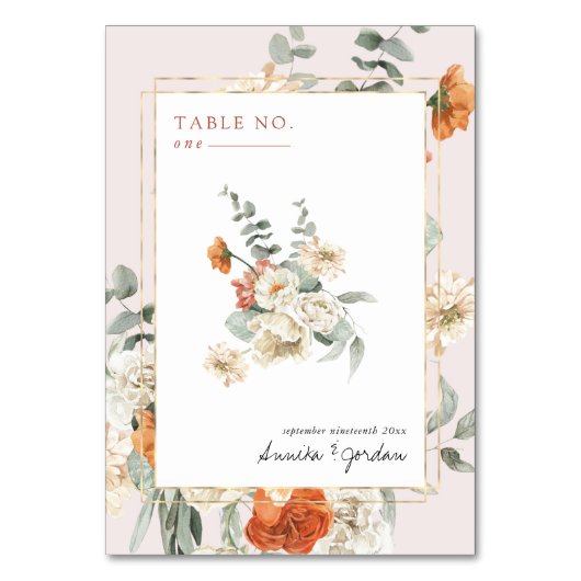 Numéro De Table Boho Floral Greenery Botanical | MARIAGE (Par défaut)