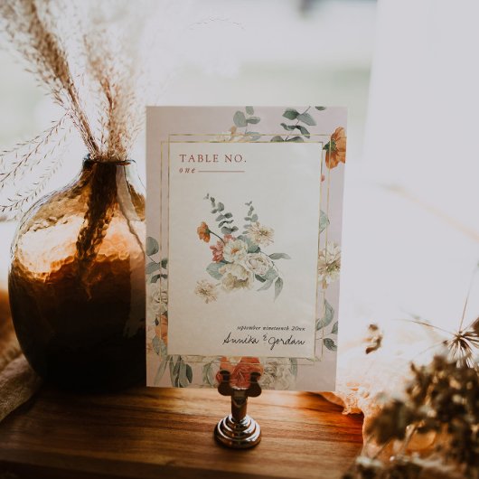 Numéro De Table Boho Floral Greenery Botanique | Mariage