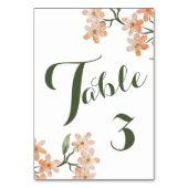 Numéro De Table Boho Floral Mariage (Dos)