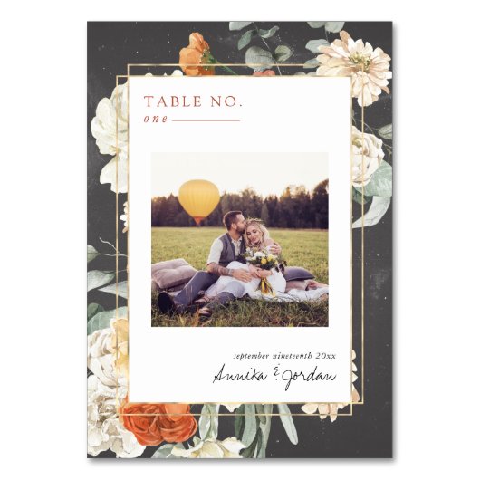 Numéro De Table Boho Flore foncé verdure Botanique | MARIAGE (Dos)