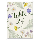 Numéro De Table Boho Green & Beige Wildflower Wedding Table Number (Par défaut)