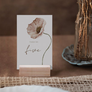 Numéro De Table Boho Islandais Aquarelle Islande Poppy Fleurs