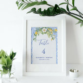 Numéro De Table Boho Lemon Bleu Carrelage méditerranéen Mariage it