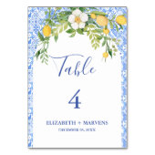 Numéro De Table Boho Lemon Bleu Carrelage méditerranéen Mariage it (Par défaut)