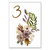 Numéro De Table Boho Mariage de automne Rustique Nature Botanique  (Dos)