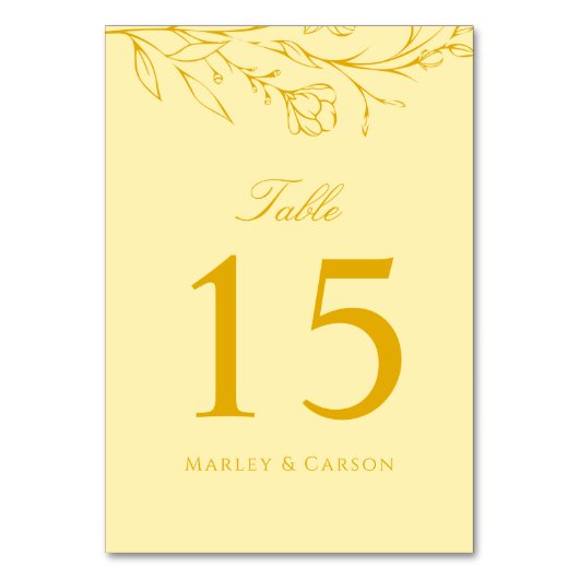 Numéro De Table Boho Modern Butter Yellow Wedding (Par défaut)