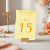 Numéro De Table Boho Modern Butter Yellow Wedding