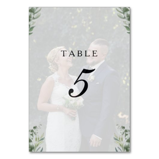 Numéro De Table Boho Moderne Feuilles d'Eucalyptus & Mariage Photo (Par défaut)