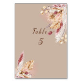 Numéro De Table Boho Pampas Grass Feuilles Palm Frond (Dos)