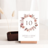 Numéro De Table Boho Pampas Neutral Floral Mariage