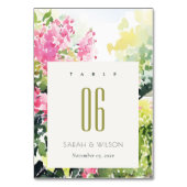 Numéro De Table Boho Pink Green Bougainvillea Mariage (Dos)