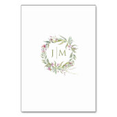 Numéro De Table Boho Purple Fleurs Vert Mariage Numéros de tableau (Dos)