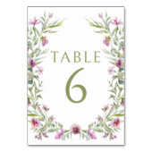 Numéro De Table Boho Purple Fleurs Vert Mariage Numéros de tableau (Par défaut)