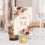 Numéro De Table Boho Rust & Crème Neutre Automne Mariage floral<br><div class="desc">Présentant notre numéro de table Cream Geometry Mariage, un mélange parfait d'élégance et de charme bohème ! Ce design époustouflant présente un arrière - plan crémeux qui donne le ton d'une célébration romantique et intemporelle. Au coeur du design se trouve un cadre géométrique méticuleusement travaillé, ajoutant une touche de sophistication...</div>