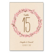 Numéro De Table Boho Rustic Cherry Blossom Mariage de couronne (Dos)