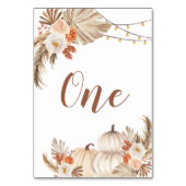 Numéro De Table Boho Rustic Citrouille Fall in Love Table Numéro (Dos)