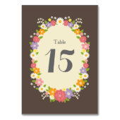 Numéro De Table Boho Rustic Floral Mariage (Dos)