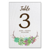 Numéro De Table Boho Rustic Floral Succulent Mariage Numéro de tab (Par défaut)