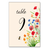 Numéro De Table Boho Rustique Fleur sauvage aquarelle Mariage flor (Dos)