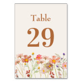 Numéro De Table Boho Rustique Floral Mariage de automne moderne (Dos)