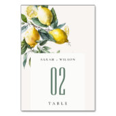 Numéro De Table Boho Rustique Minimal Jaune Lemon Jardin Mariage (Par défaut)