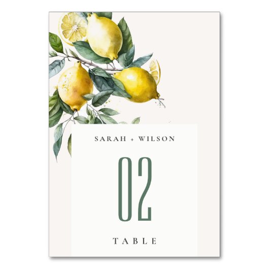 Numéro De Table Boho Rustique Minimal Jaune Lemon Jardin Mariage (Par défaut)