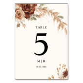 Numéro De Table Boho Rusty Terracotta Mariage Floral (Par défaut)