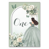 Numéro De Table Boho Sage Vert Floral Quinceañera (Dos)
