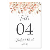 Numéro De Table Boho séché aquarelle Mariage floral (Dos)