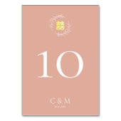 Numéro De Table Boho teintée feuille rose wreath moderne mariage c (Par défaut)