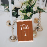 Numéro De Table Boho Terra Cotta Faux Verre Peint Mariage<br><div class="desc">Parfait pour les mariages et célébrations à thème boho en terre cuite ou beige bronzée. Ces numéros de table ressemblent à du verre peint à la main. Entrez simplement les nombres à l'aide de la fonction de personnalisation. Trouvez le mariage correspondant stationnaire et accessoires dans ma boutique.</div>