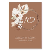 Numéro De Table Boho Terracotta Brown séché fleuri Mariage (Par défaut)