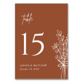 Numéro De Table Boho Terracotta Orange Brûlé Mariage Rustique (Par défaut)