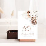 Numéro De Table Boho Terracotta Pampas Grass Orchid Mariage<br><div class="desc">Boho Terracotta Pampas Grass Orchid Mariage Numéro de table - Guidez vos invités dans le style avec cette élégante carte de numéro de table de mariage boho. Avec ses orchidées séchées, son gazon de pampas et ses tons chauds en terre cuite, c’est la touche finale parfaite pour votre table d’accueil...</div>