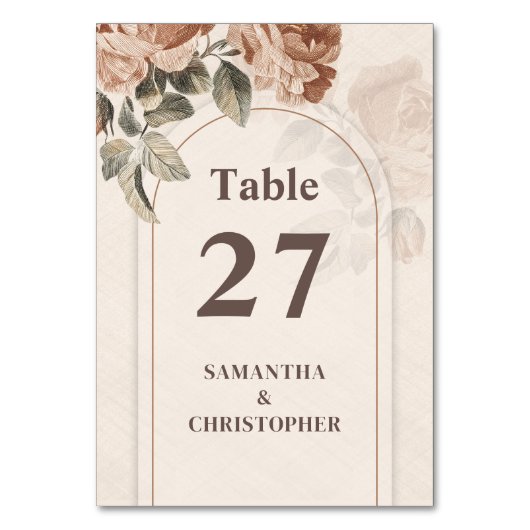 Numéro De Table Boho Terracotta rose sage vert feuille arche (Dos)
