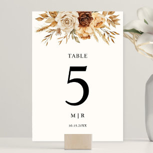 Numéro De Table Boho Terracotta Rustic Floral Mariage Mariage