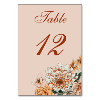 Numéro De Table Boho Terracotta Sage Fall Floral Mariage