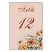 Numéro De Table Boho Terracotta Sage Fall Floral Mariage (Par défaut)