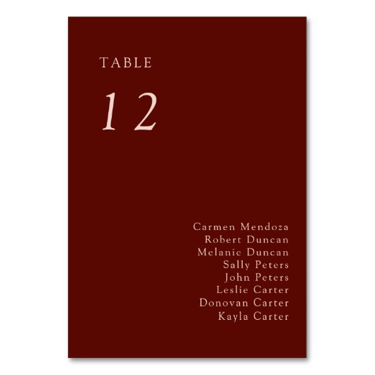 Numéro De Table Boho Terracotta Seating Chart Wedding Copper (Par défaut)