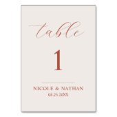 Numéro De Table Boho Terracotta Terre Tone Rust & Beige Mariage (Par défaut)