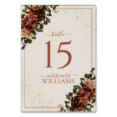 Numéro De Table Boho Terracotta Verdure Floral Mariage (Dos)
