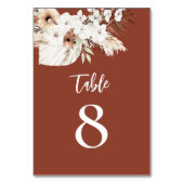 Numéro De Table boho terre cuite fleurs blanches (Par défaut)