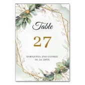 Numéro De Table Boho verdure eucalyptus cadre doré (Par défaut)