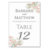 Numéro De Table Boho vert et rose botanique (Dos)