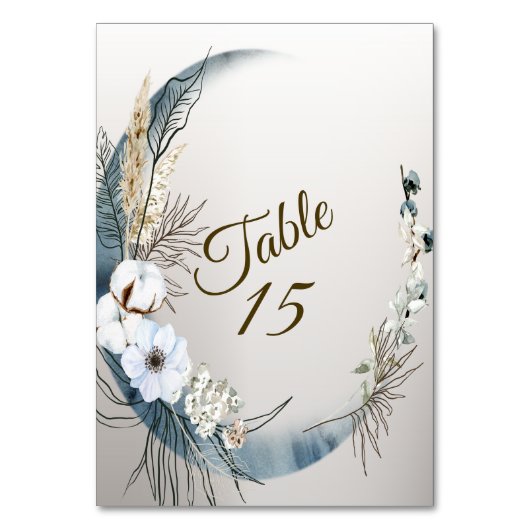 Numéro De Table Boho White Orchidée Fleurs Blue Moon Elegant Party (Par défaut)