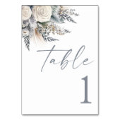 Numéro De Table Boho White Rose Floral Mariage Jardin (Par défaut)
