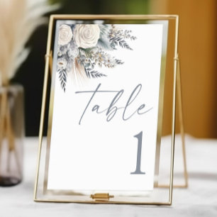 Numéro De Table Boho White Rose Floral Mariage Jardin