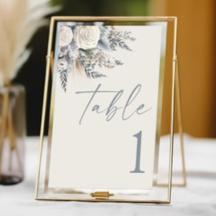 Numéro De Table Boho White Rose Floral Mariage Jardin