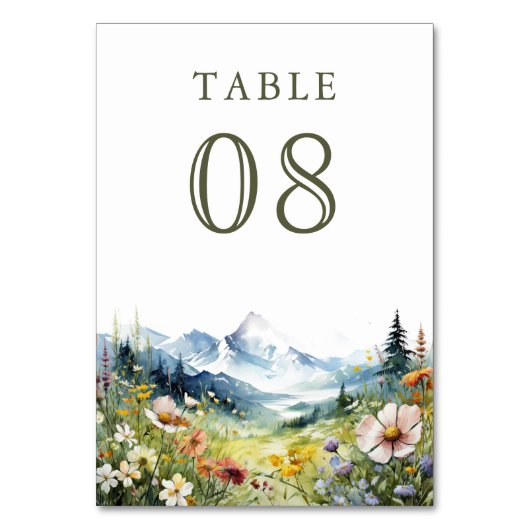 Numéro De Table Boho Wildflower Mountain Meadow Wedding (Par défaut)