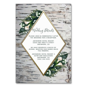 Numéro De Table Bois de bouleau Mariage rustique Bois Insérer des